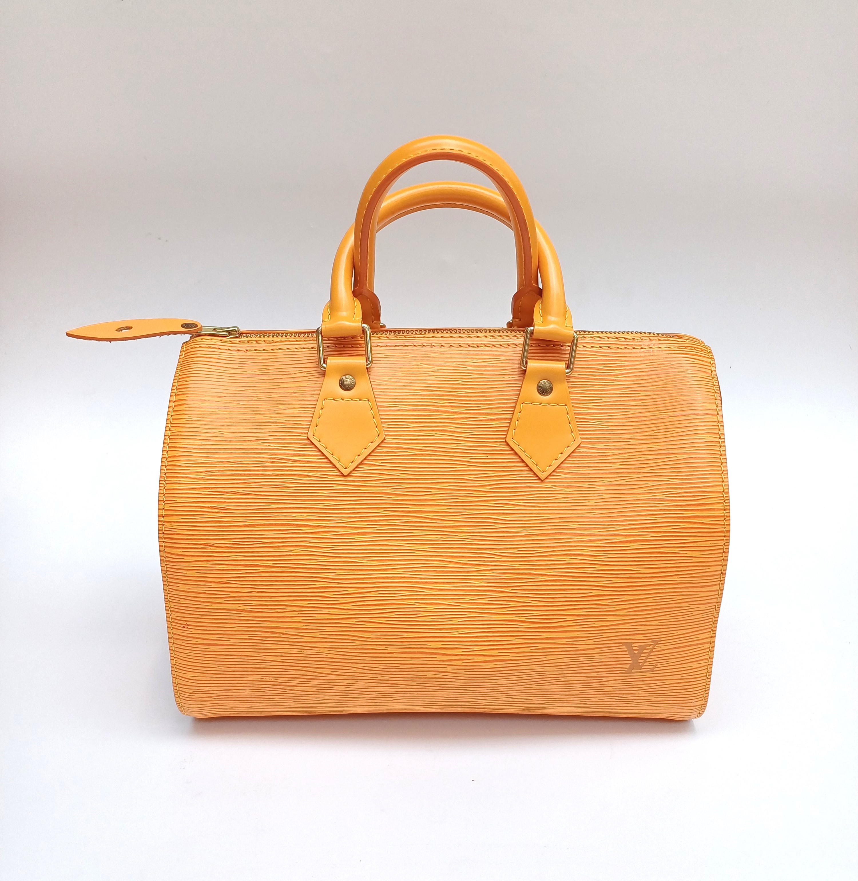Louis Vuitton Speedy Handbag in Yellow Epi Leather