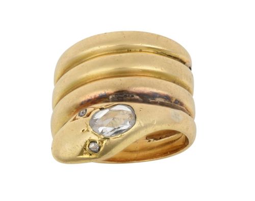A Diamond Snake Ring, circa 1870 