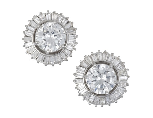 A Pair of Diamond Cluster Earrings