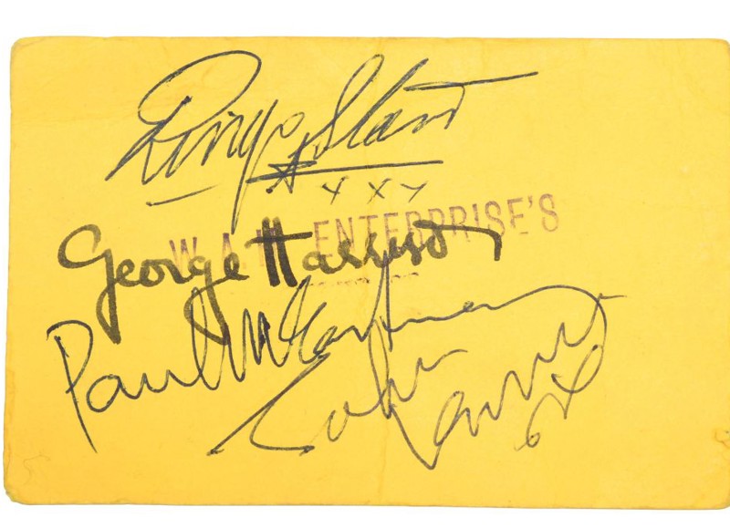 Ticket Signed by the Beatles 