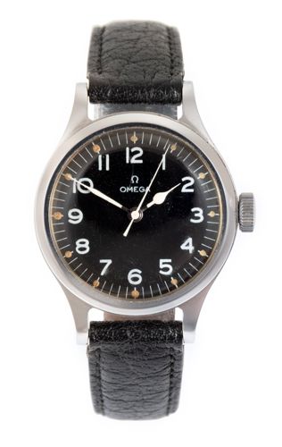 Omega: A Stainless Steel Centre Seconds Royal Air Force Issue Wristwatch