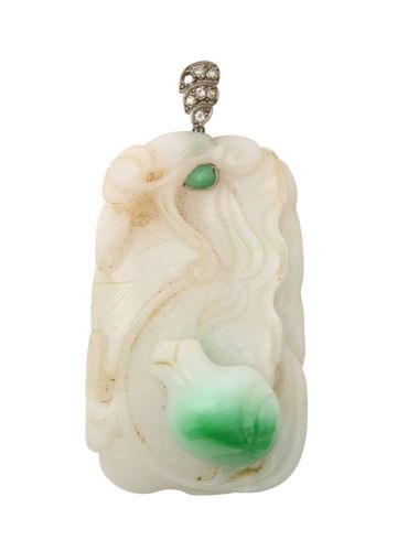 A Jade and Diamond Pendant