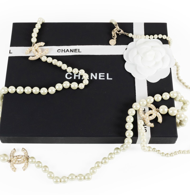 Chanel 100th Anniversary Faux Pearl Sautoir Necklace